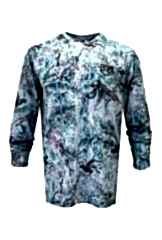 Apex V2 Erkek Uzun Kollu Bisiklet Yaka Balıkçı Yelkenci Çekiç Kafa Desenli Mavi UV Korumalı Tişört